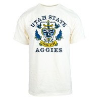 Utah state aggies retro bull tattoo print ivory unisex t-shirt